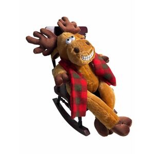Dan Dee Grandma Got Run Over By A Reindeer Singing Plush Deer in Rocking Chair